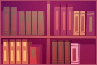 red-brown-bookshelf